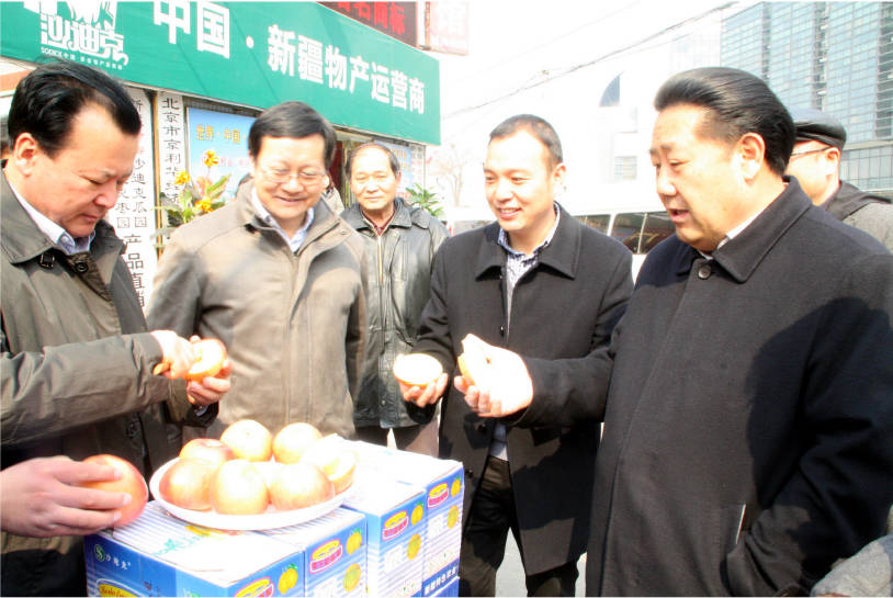 新疆農(nóng)業(yè)廳劉學(xué)虎書記、艾則孜廳長一行來我公司檢查指導(dǎo)工作